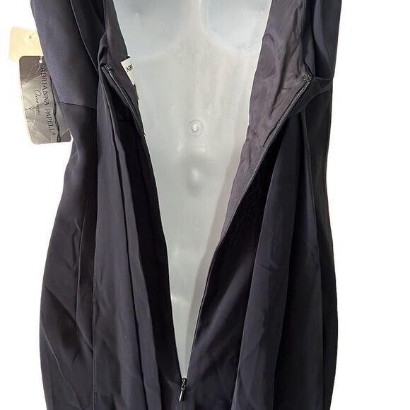 🔥 SALE 🔥 NEW Vintage Adrianna Papell Evenings Navy Blue Sleeveless Long Dress 10 - Picture 11 of 15